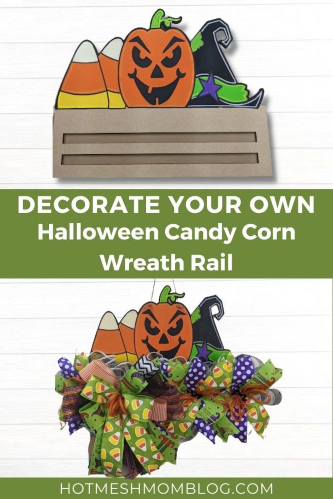 Decorate Your Own Halloween Candy Corn Wreath Rail