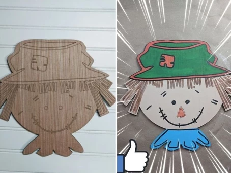 How to Paint a Scarecrow Face Wood Cutout
