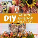 DIY Welcome Sunflower Wreath Rail