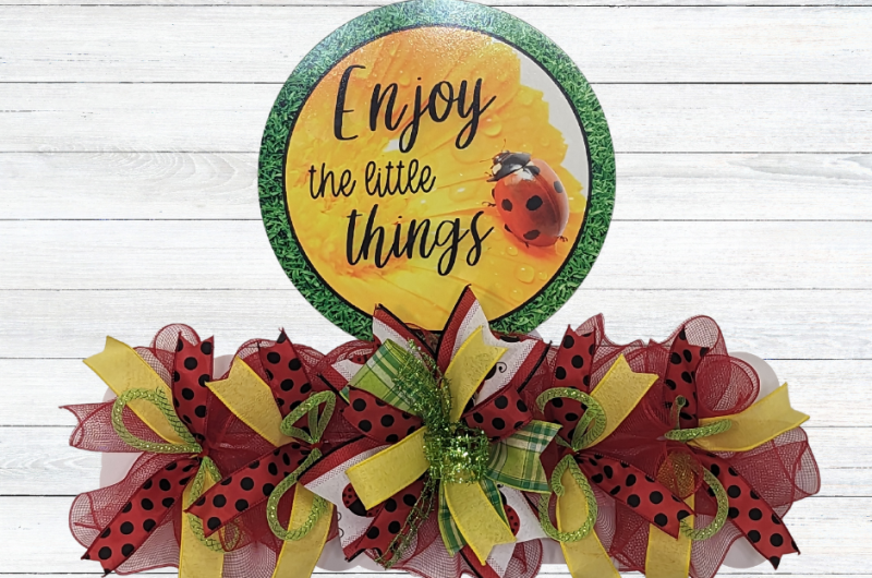 Live Replay - Enjoy the little things ladybug wreath